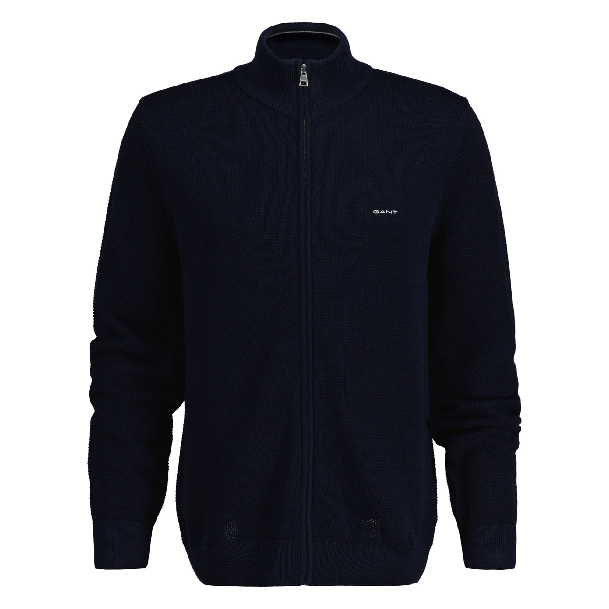 GANT men's pique cardigan - COTTON PIQUE ZIP CARDIGAN, zip, cotton