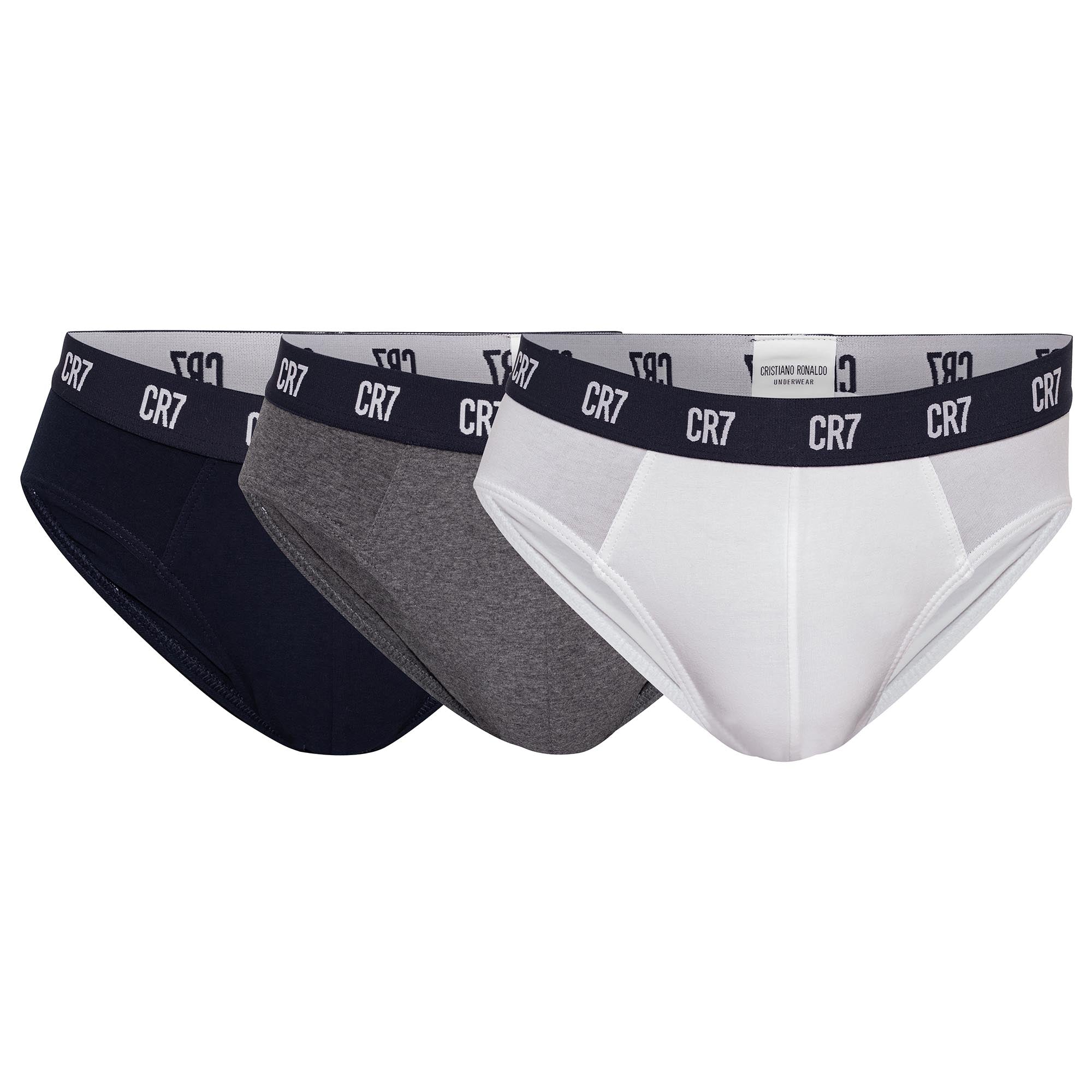 CR7 Herren Slips, 3er Pack - Briefs, Logobund, Stretch Cotton