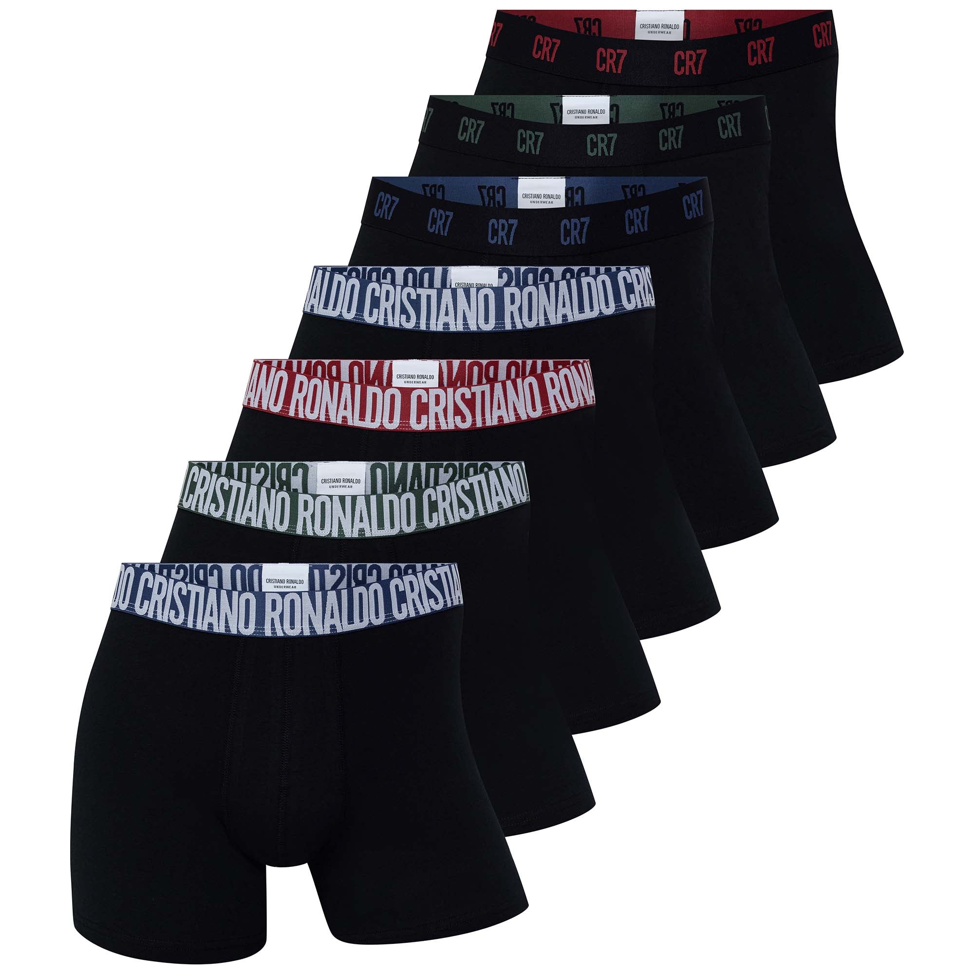 CR7 Herren Boxershorts, 7er Pack - Trunks, Cotton Stretch, Logobund