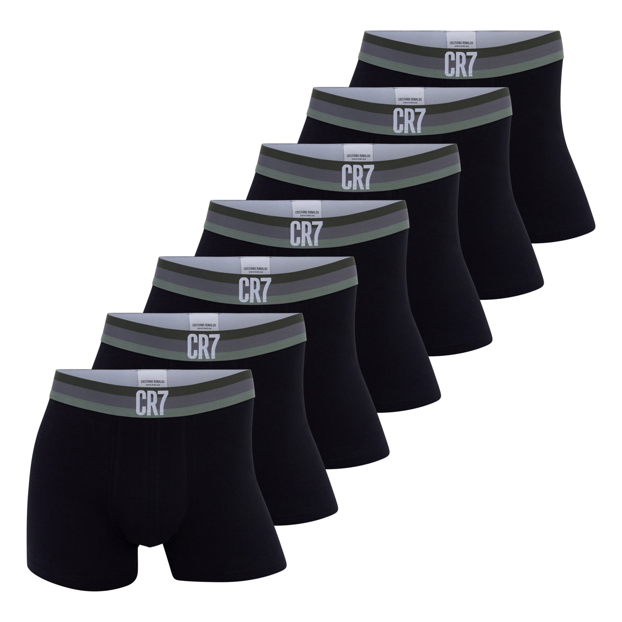 CR7 Herren Boxershorts, 7er Pack - Trunks, Cotton Stretch, Logobund