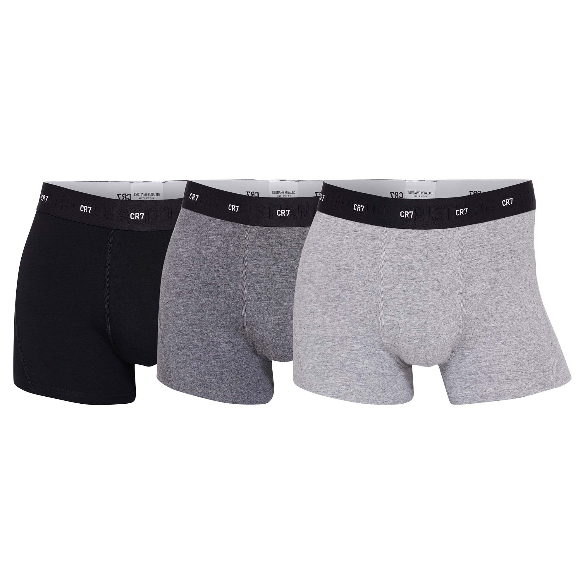 CR7 Herren Boxershorts, 3er Pack - Bambus-Viskose,Trunks, Cotton Stretch, Logobund