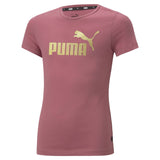 PUMA Mädchen T-Shirt - ESS+ Metallic LOGO TEE, Rundhals, Kurzarm, uni