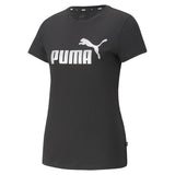 PUMA Damen T-Shirt - ESS+ Metallic Logo Tee, Rundhals, Kurzarm, uni