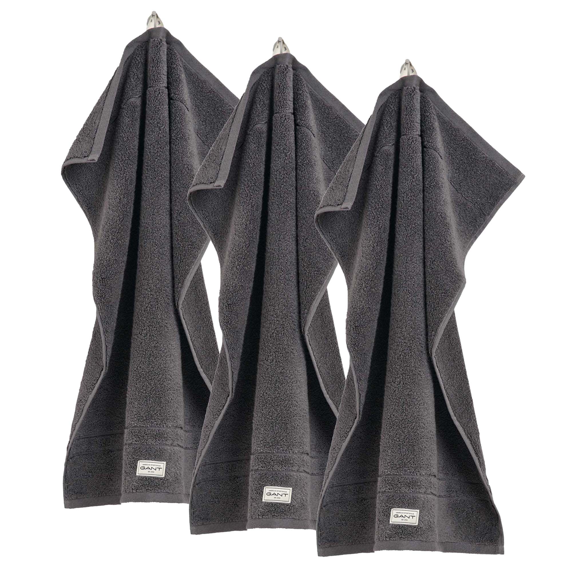 GANT Gästetuch, 3er Pack - Premium Handtuch, Frottee, Bio-Baumwolle