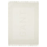 GANT Wohndecke - LOGO THROW, Jacquard-Logo, Fransen, Woll-Mix-Gewebe