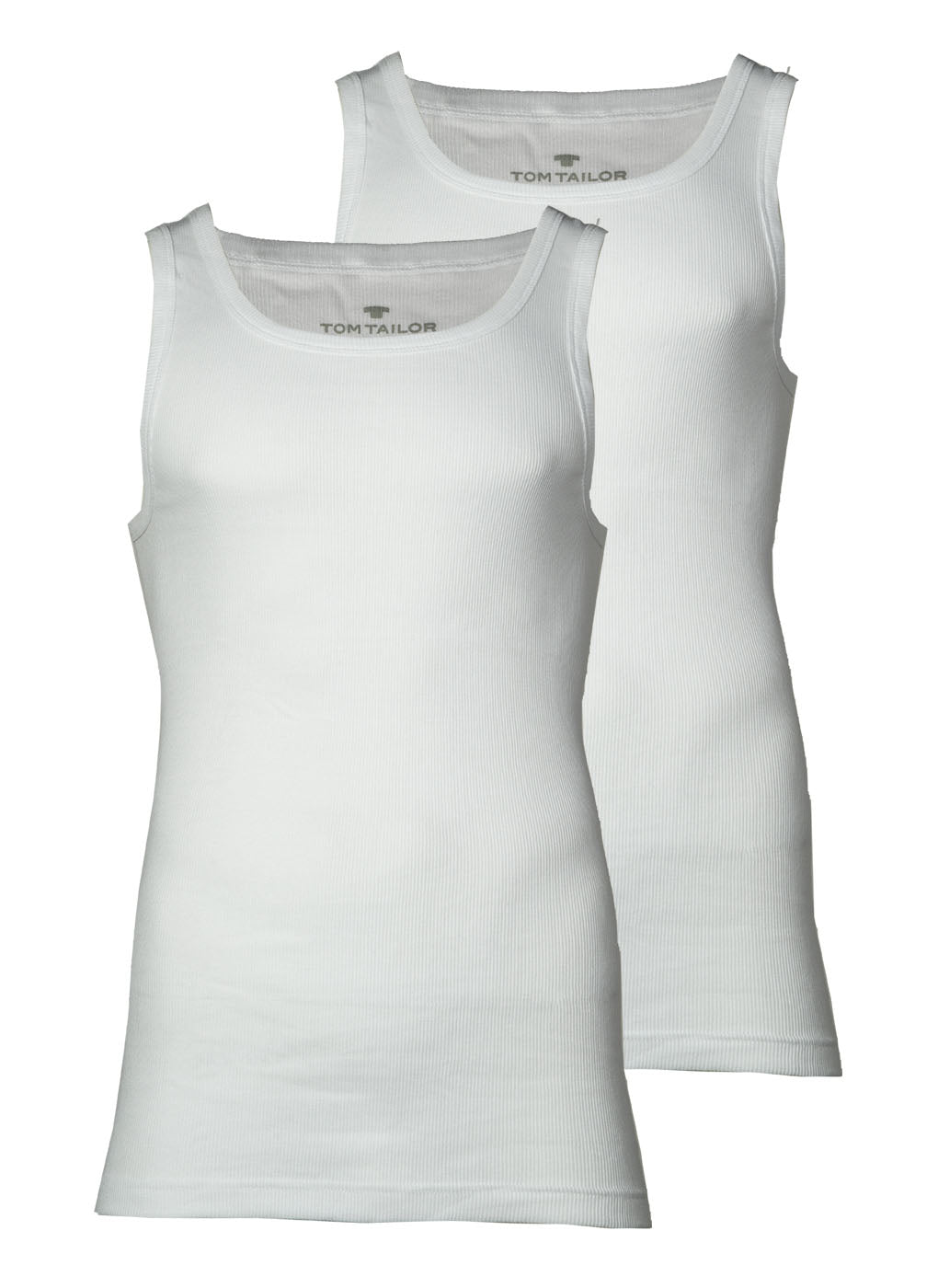 TOM TAILOR Herren Tanktop, 2er Pack - Unterhemd, Garron S, einfarbig