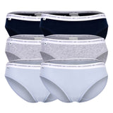 LACOSTE Damen Slips, 6er Pack - Brief, Unterwäsche, Cotton Stretch, Logobund, einfarbig
