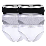 LACOSTE Damen Slips, 6er Pack - Brief, Unterwäsche, Cotton Stretch, Logobund, einfarbig