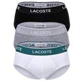 LACOSTE Herren Slips, 3er Pack - Casual, Briefs, Cotton Stretch, Logobund