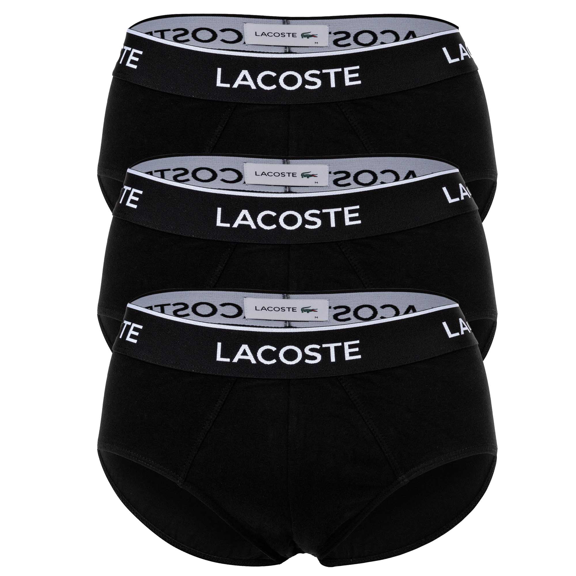 LACOSTE Herren Slips, 3er Pack - Casual, Briefs, Cotton Stretch, Logobund