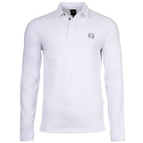 A|X ARMANI EXCHANGE Herren Langarm-Poloshirt - Knopfleiste, Pique, Cotton Stretch