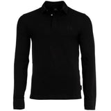 A|X ARMANI EXCHANGE Herren Langarm-Poloshirt - Knopfleiste, Pique, Cotton Stretch