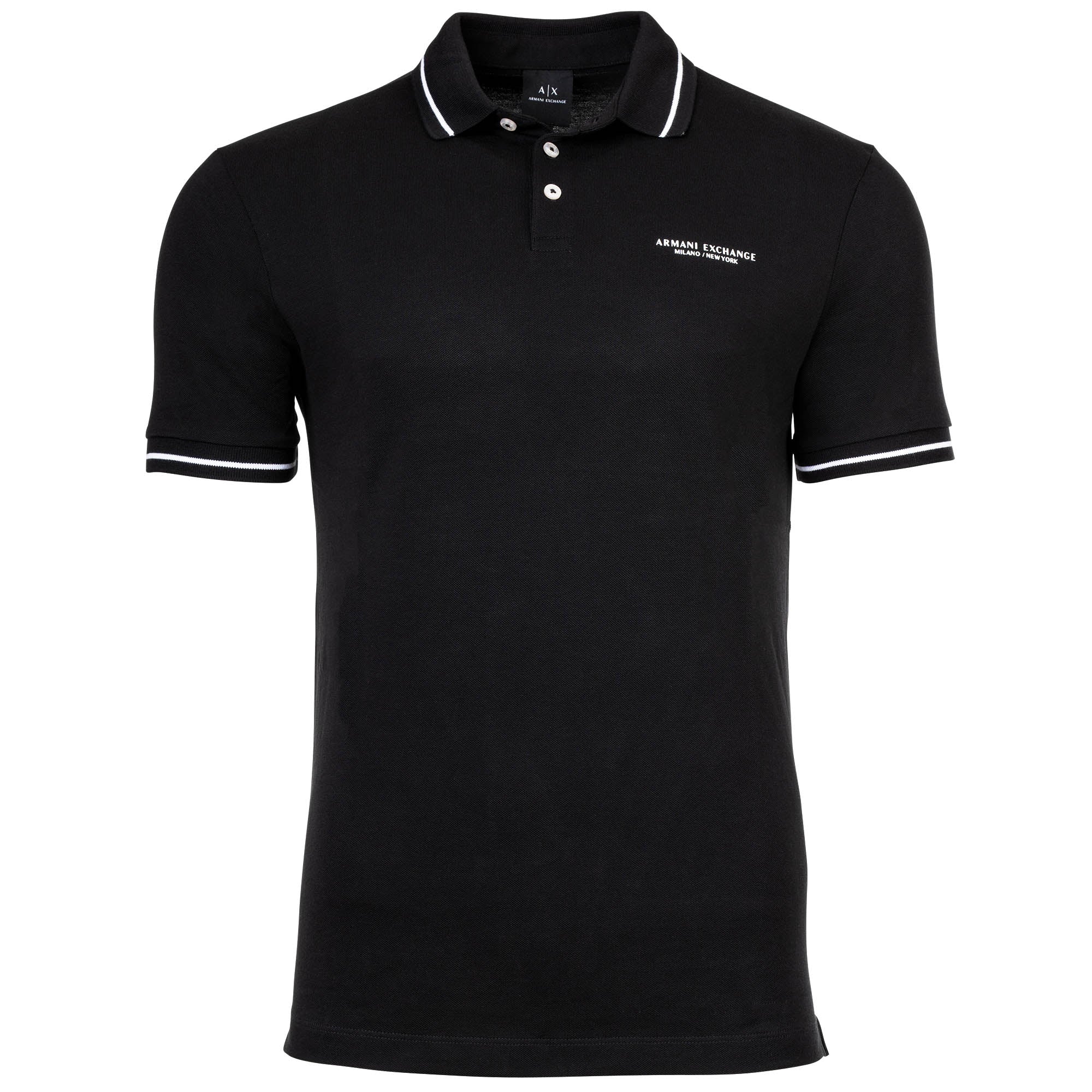 A|X ARMANI EXCHANGE Herren Poloshirt - T-Shirt, einfarbig, Baumwolle