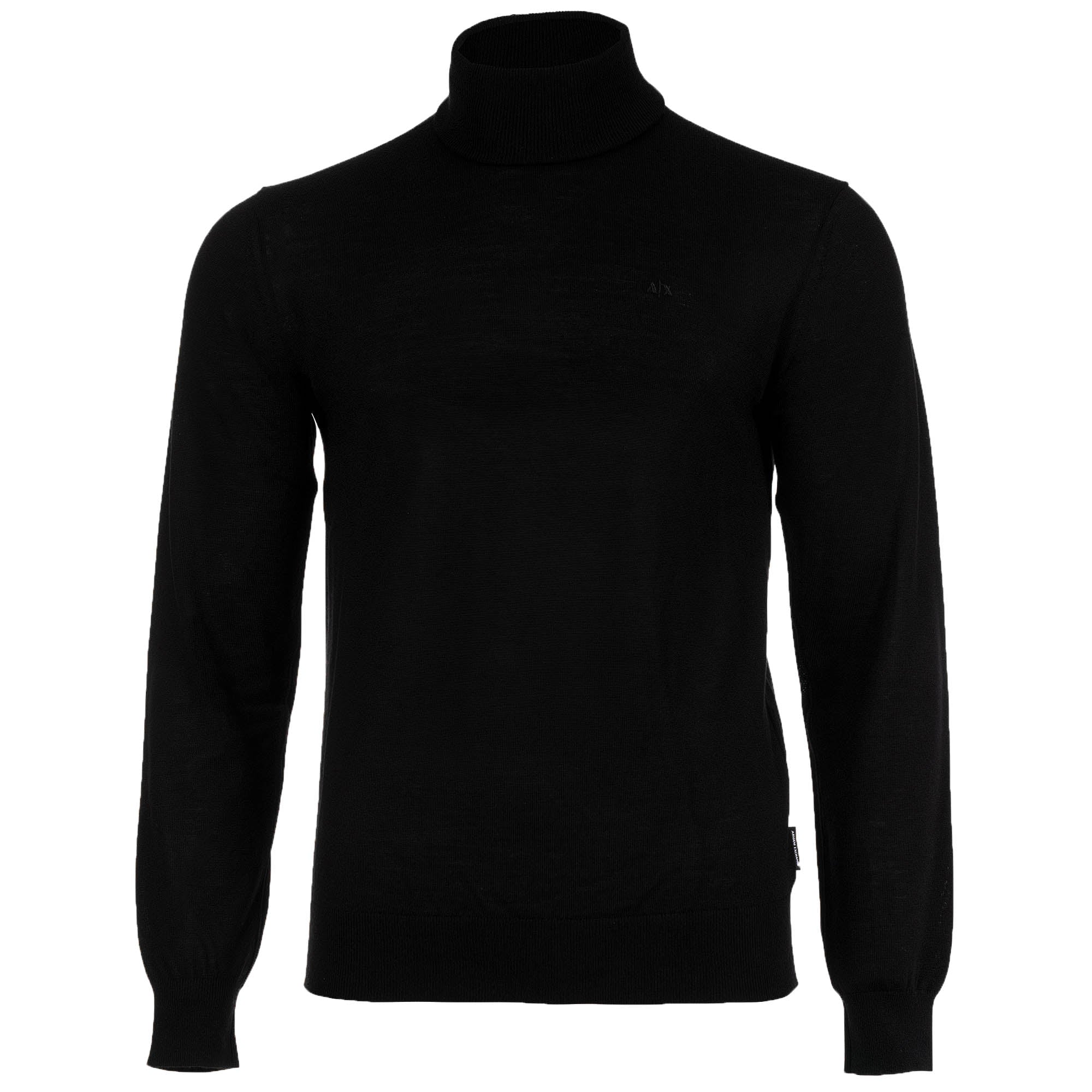 A|X ARMANI EXCHANGE Herren Rollkragenpullover - Feinstrick, Schurwolle, Logo, einfarbig