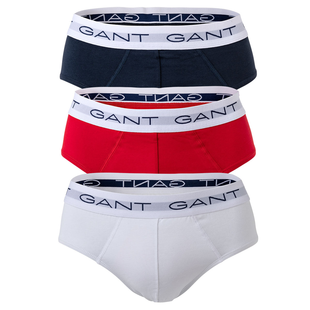 GANT Herren Slips, 3er Pack - Brief 3-Pack, Slim Fit, Logo, Stretch Cotton, uni
