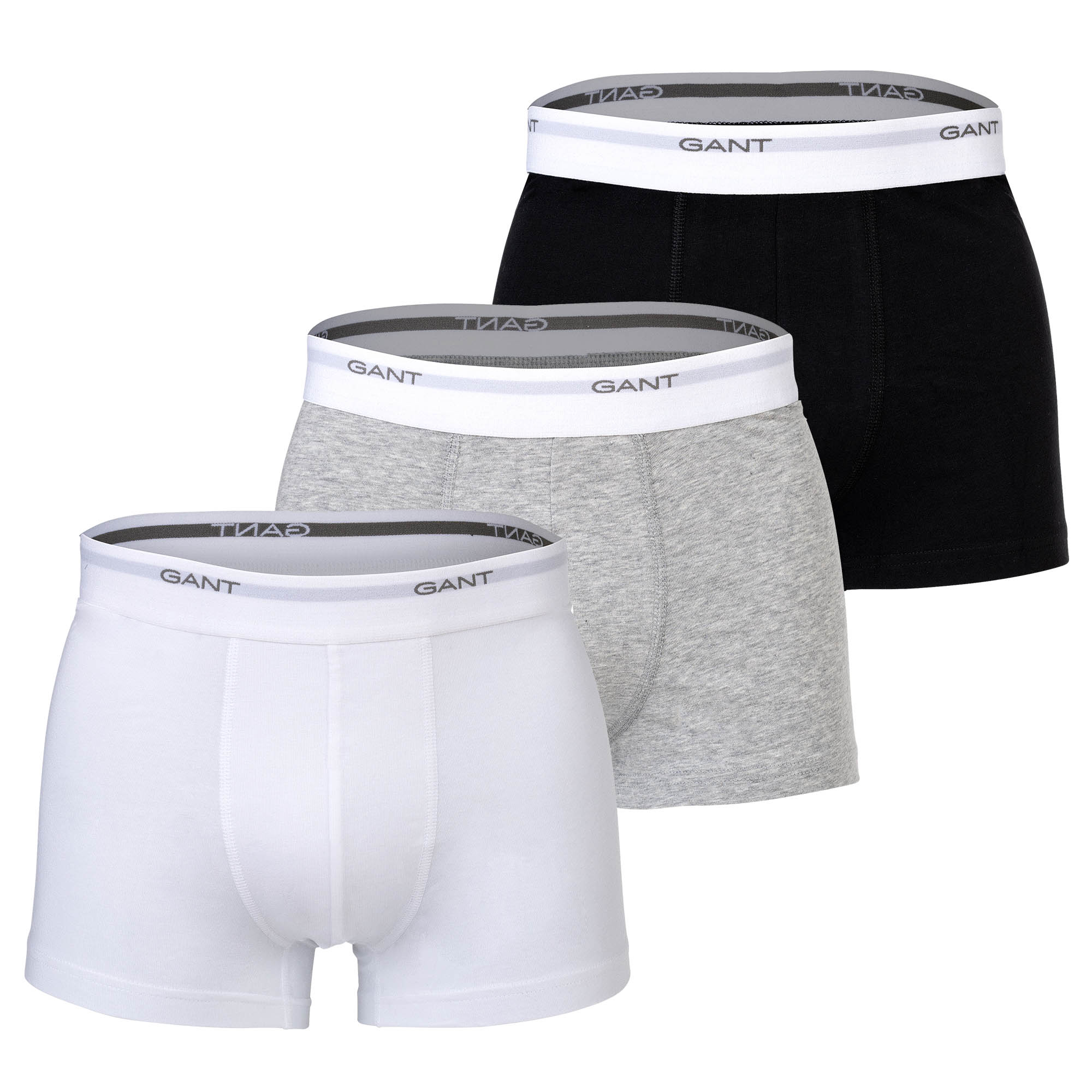 GANT Herren Boxershorts, 3er Pack - Core Trunk 3-Pack, Cotton Stretch, einfarbig