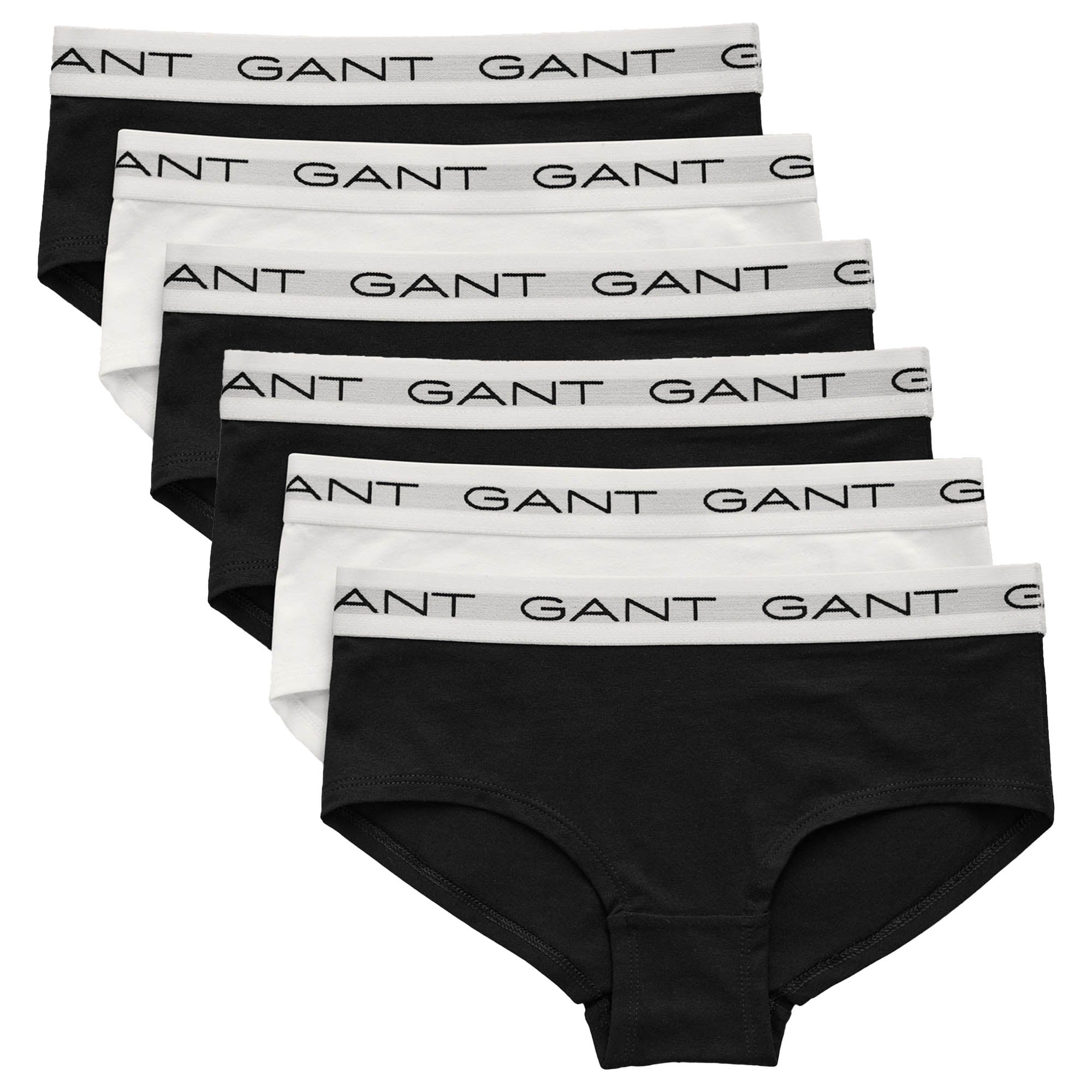 GANT Mädchen Slips, 6er Pack - HIPSTER BRIEFS 6-PACK, Hüftslip, Cotton Stretch