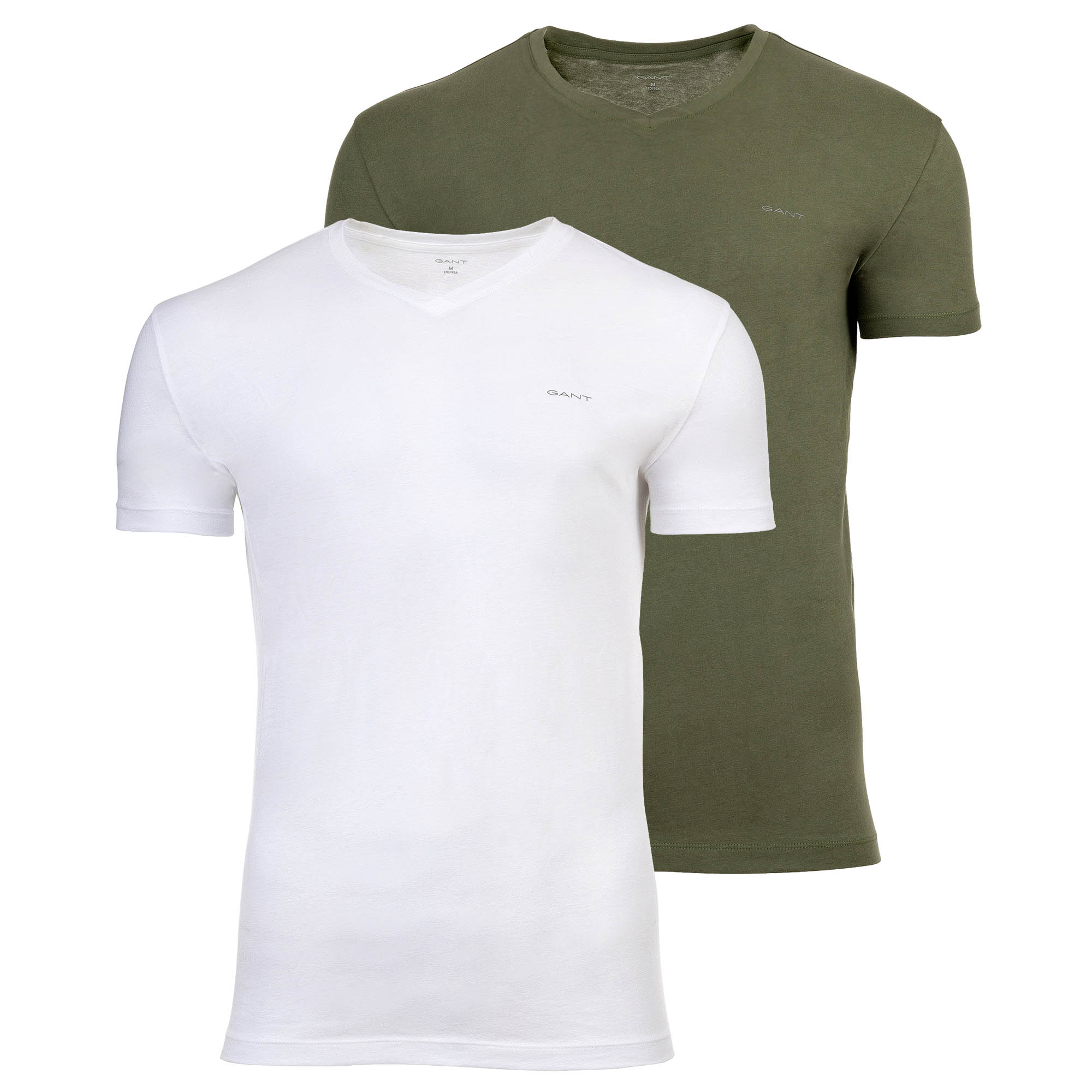GANT men's T-shirt, 2-pack - V-NECK T-SHIRT 2-PACK, V-neck, short-sleeved, cotton