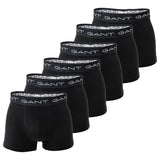 GANT Herren Boxershorts, 6er Pack - Trunks, Cotton Stretch, Logo, einfarbig