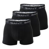 GANT Herren Boxershorts, 3er Pack - Trunks, Cotton Stretch, Logo, einfarbig