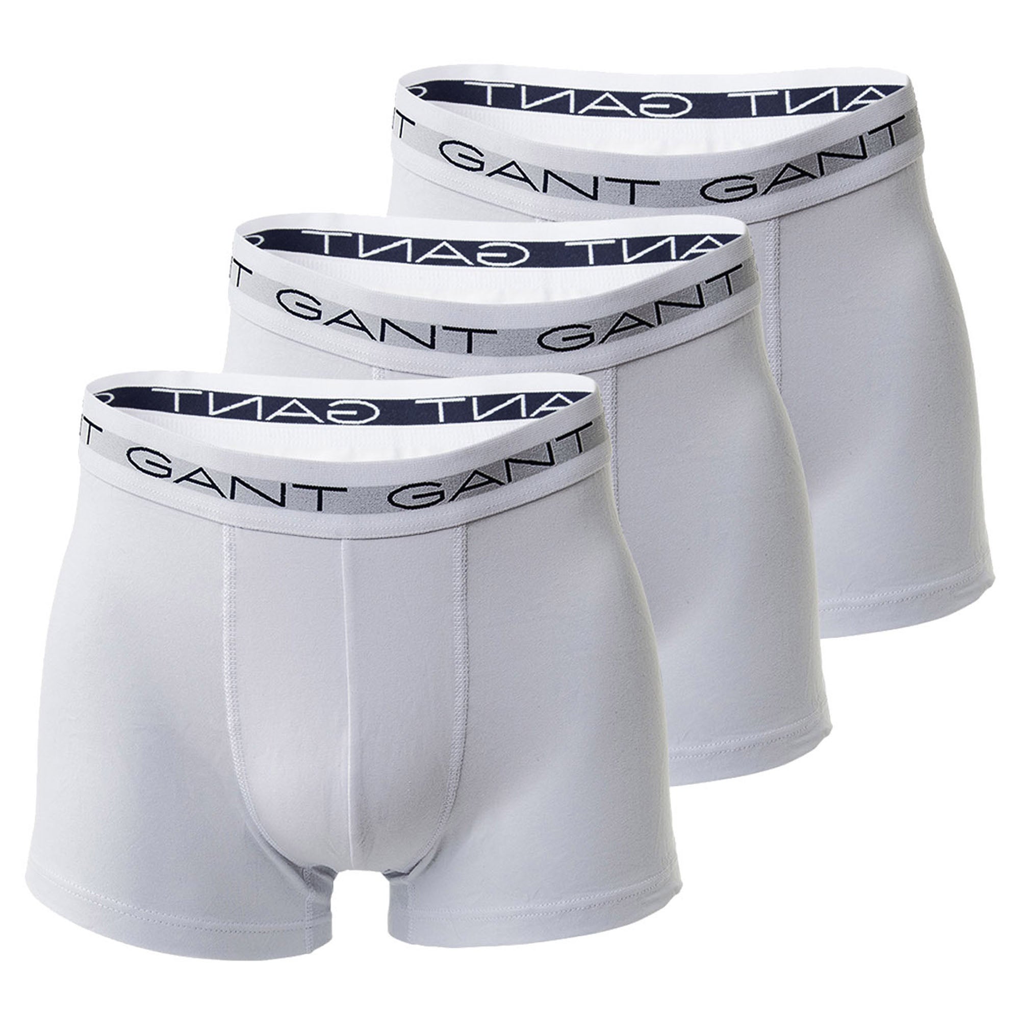GANT Herren Boxershorts, 3er Pack - Trunks, Cotton Stretch, Logo, einfarbig