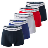GANT Men's Boxer Shorts, 5-pack - Basic Trunks, Cotton Stretch, Logo, uni