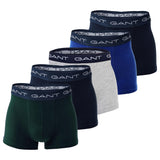 GANT Herren Boxershorts, 5er Pack - Basic Trunks, Cotton Stretch, Logo, uni
