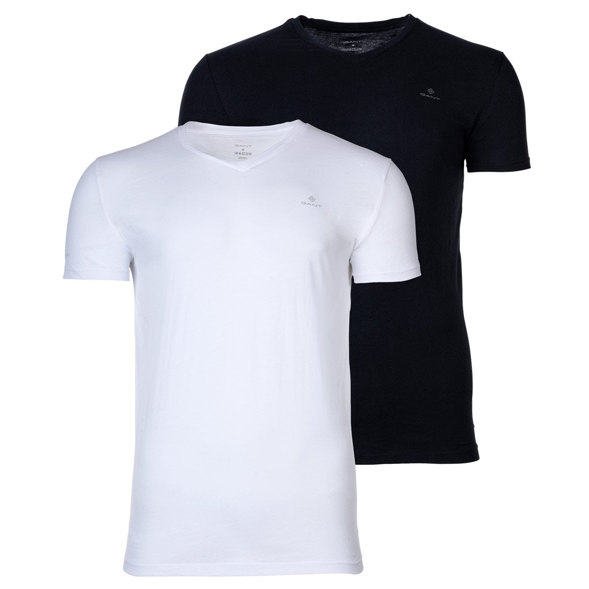 GANT Herren T-Shirt, 2er Pack - V-Ausschnitt, V-Neck, kurzarm, Baumwolle