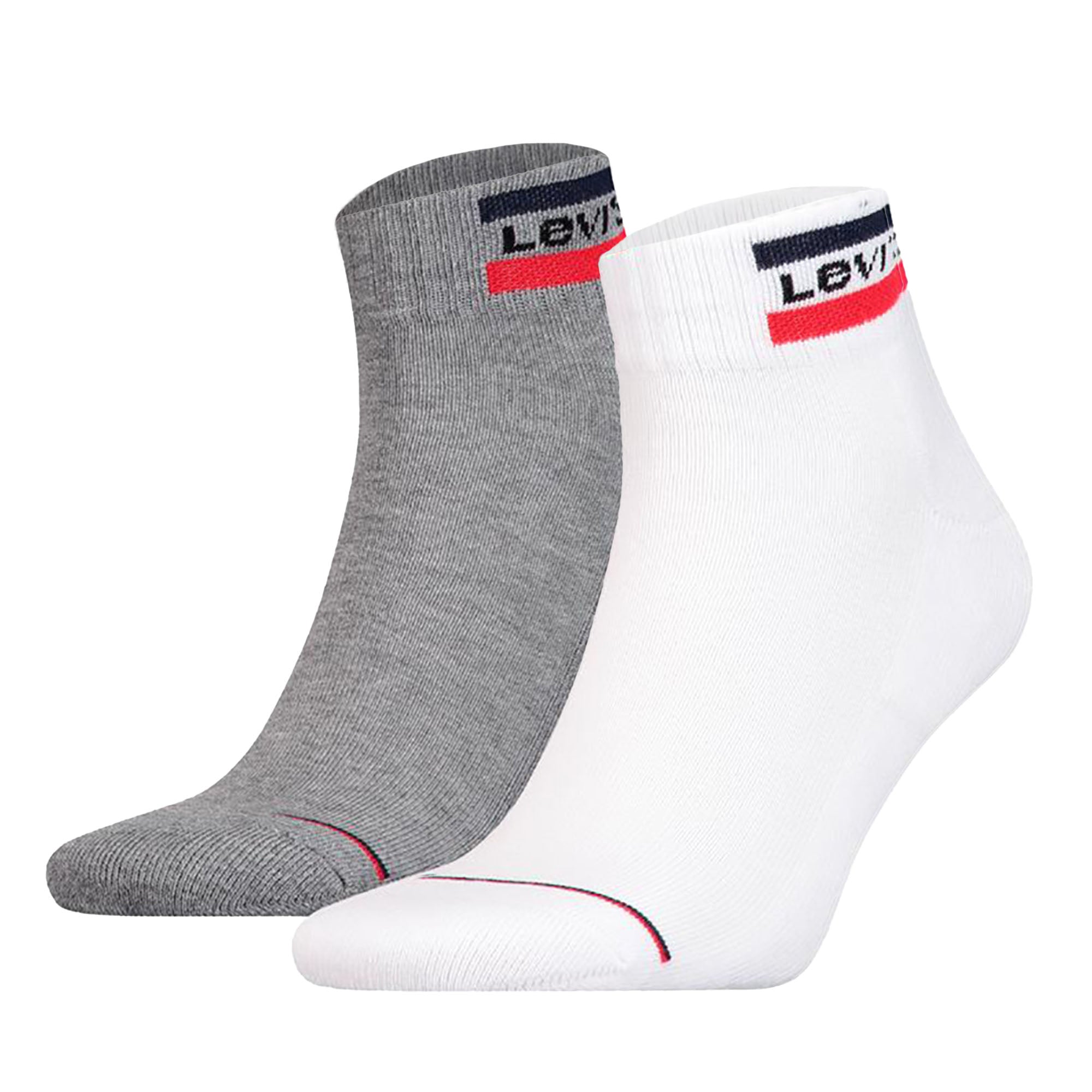 Levi's Unisex 2er Pack Sportsocken - Mid Cut SPRTWR, Logo, einfarbig