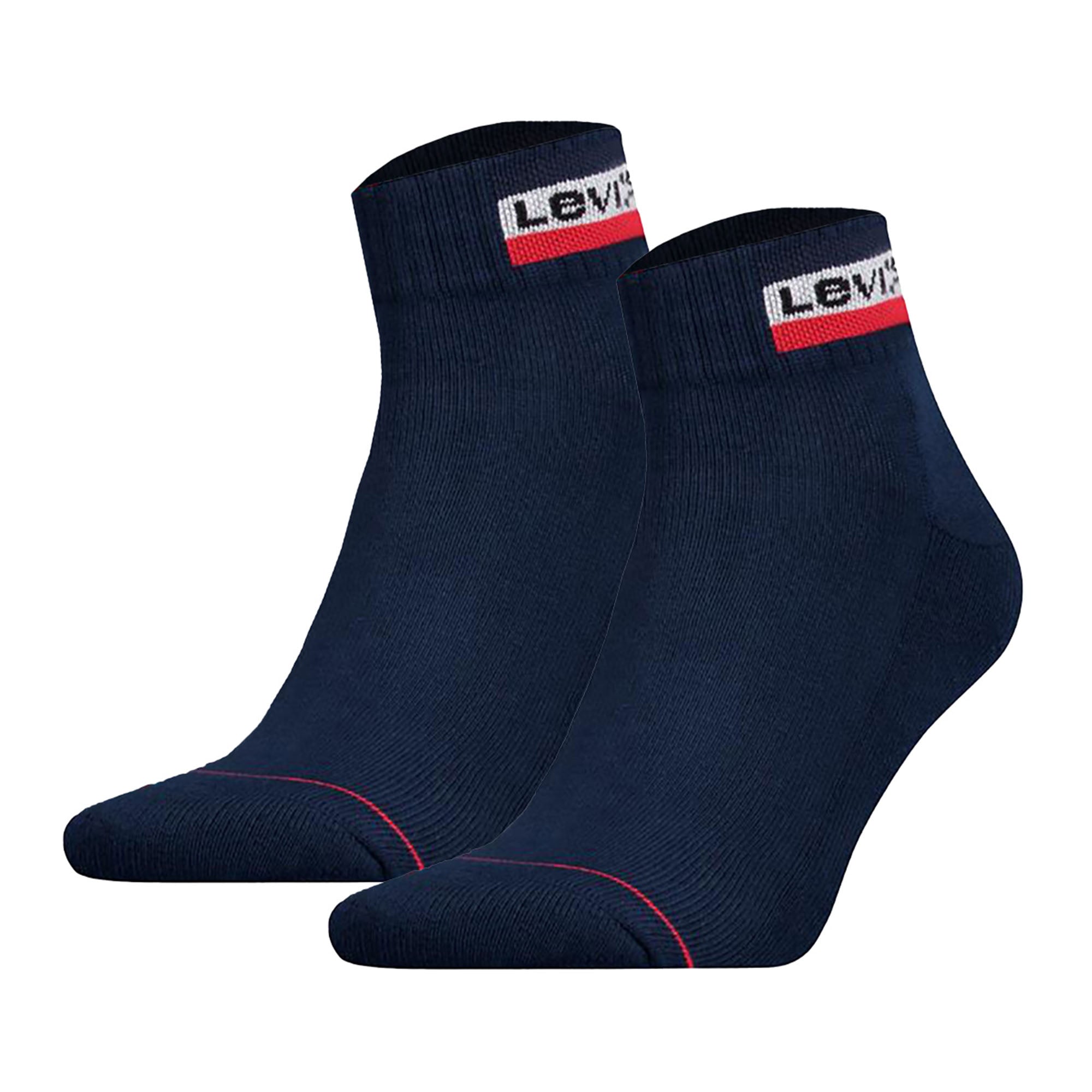 Levi's Unisex 2er Pack Sportsocken - Mid Cut SPRTWR, Logo, einfarbig