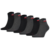 Levi's Unisex 6er Pack Sportsocken - Mid Cut SPRTWR, Logo, einfarbig