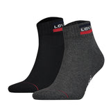 Levi's Unisex 2er Pack Sportsocken - Mid Cut SPRTWR, Logo, einfarbig