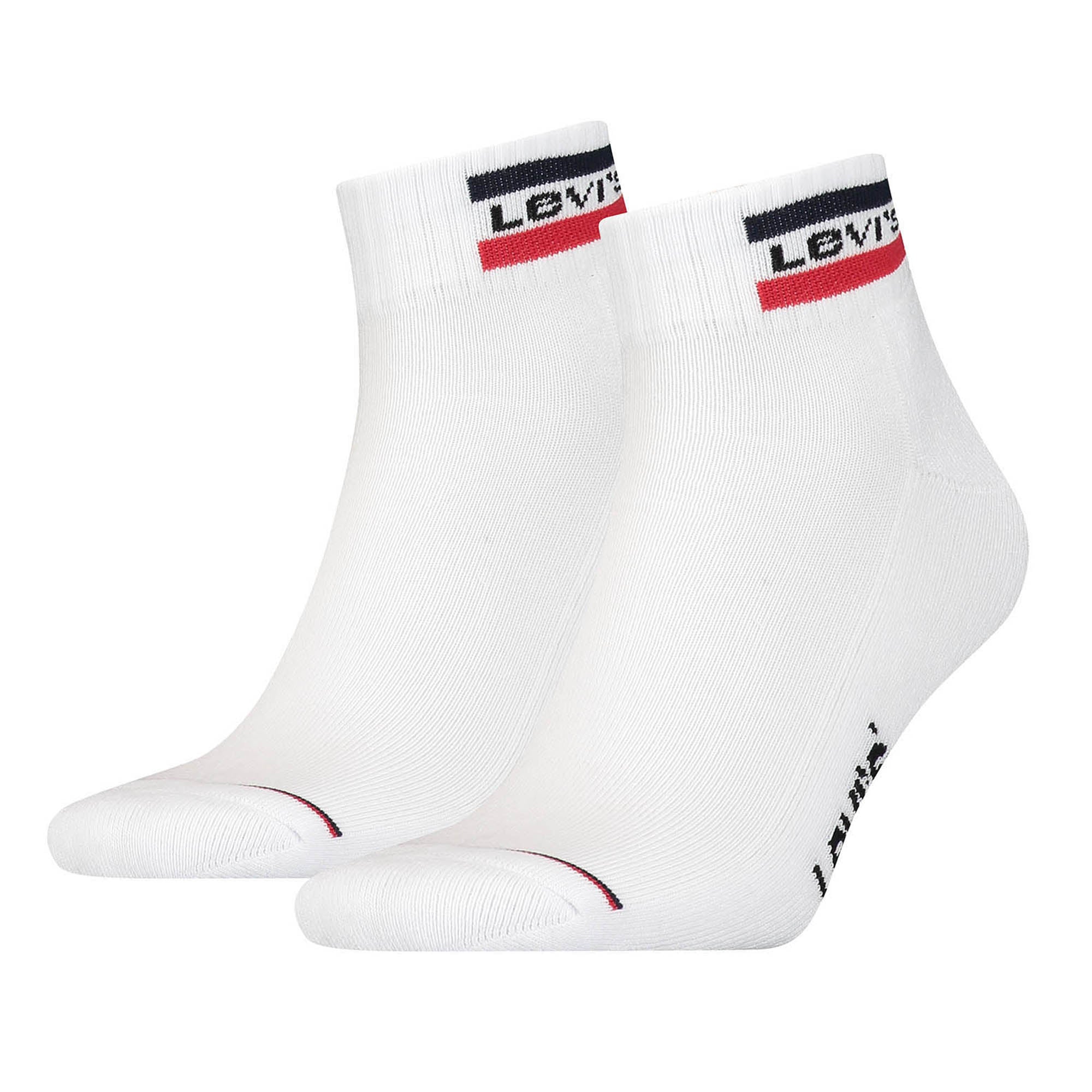 Levi's Unisex 2er Pack Sportsocken - Mid Cut SPRTWR, Logo, einfarbig