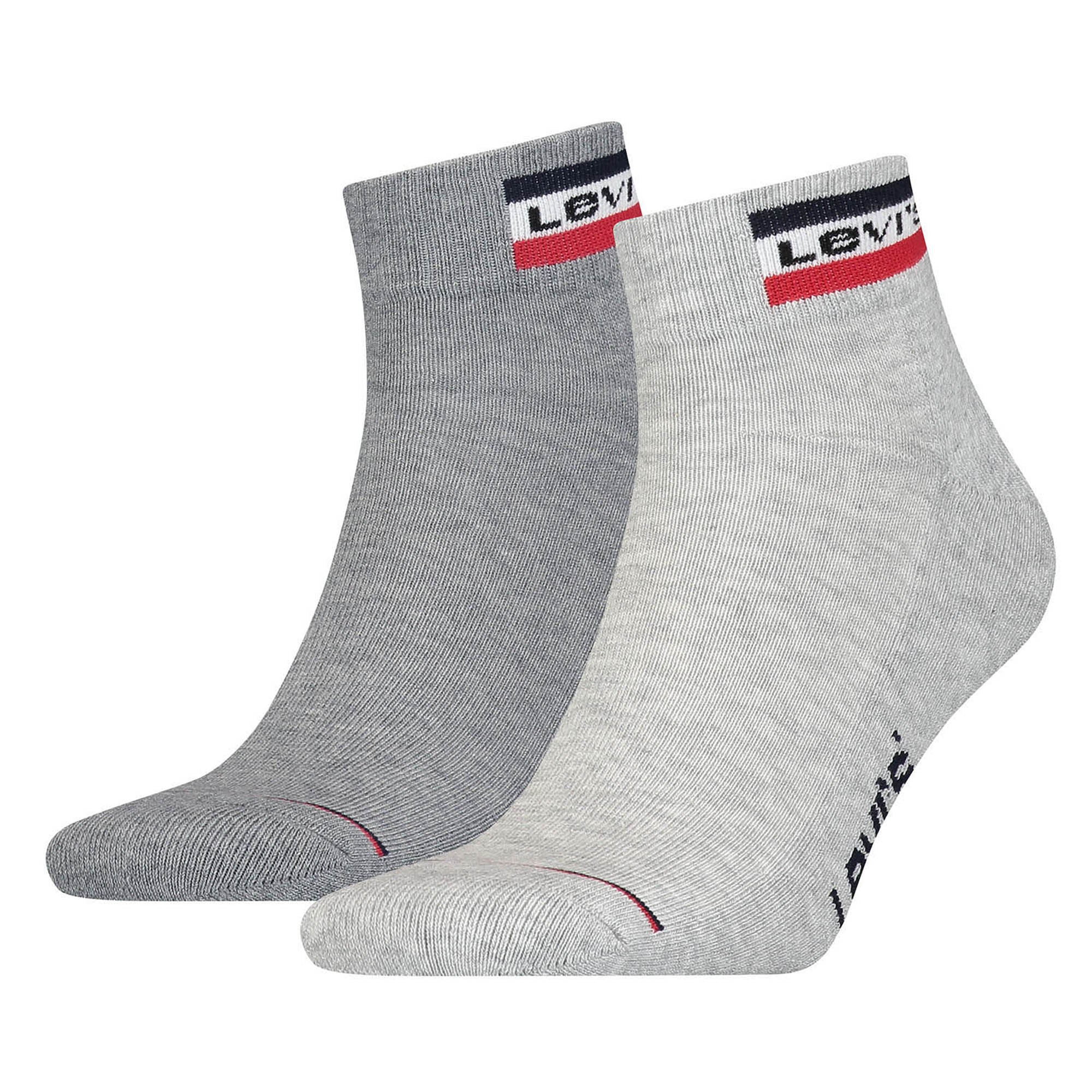 Levi's Unisex 2er Pack Sportsocken - Mid Cut SPRTWR, Logo, einfarbig