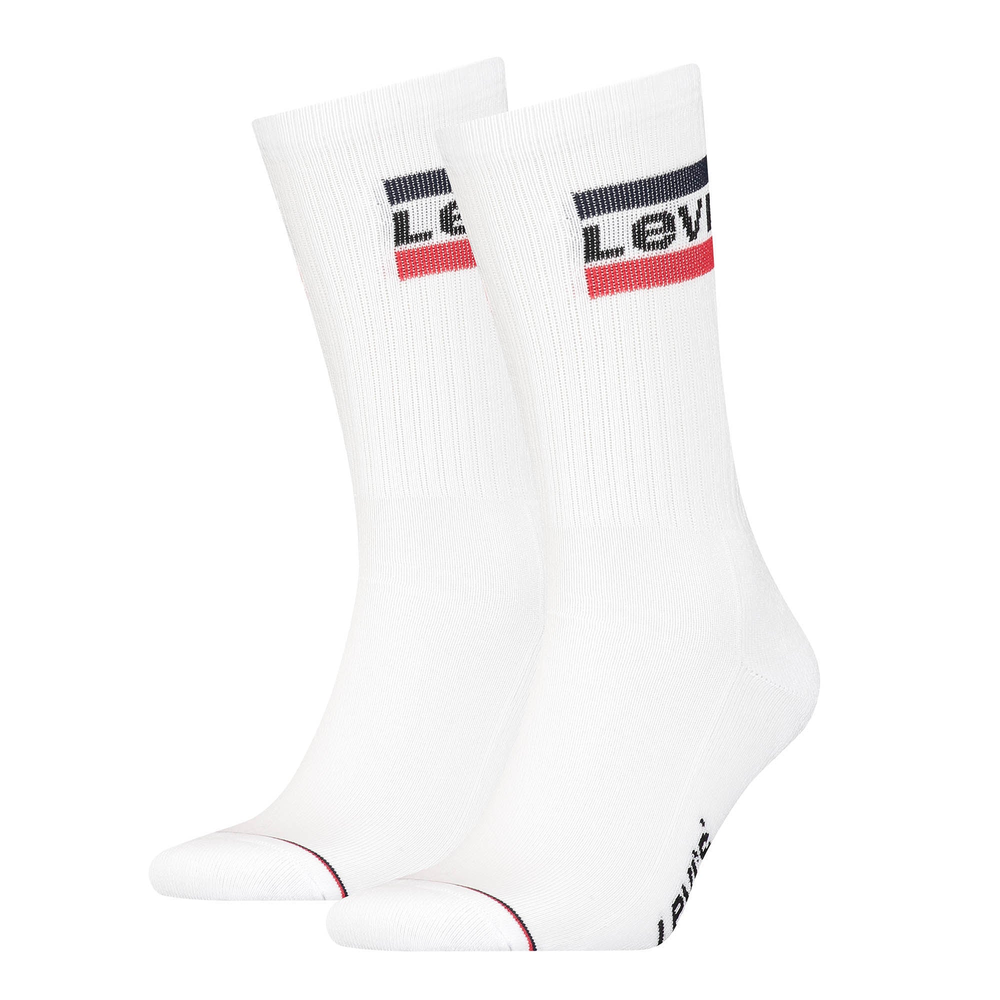 Levi's Unisex 2er Pack Sportsocken - Regular Cut SPRTWR, Logo, einfarbig