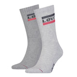 Levi's Unisex 2er Pack Sportsocken - Regular Cut SPRTWR, Logo, einfarbig
