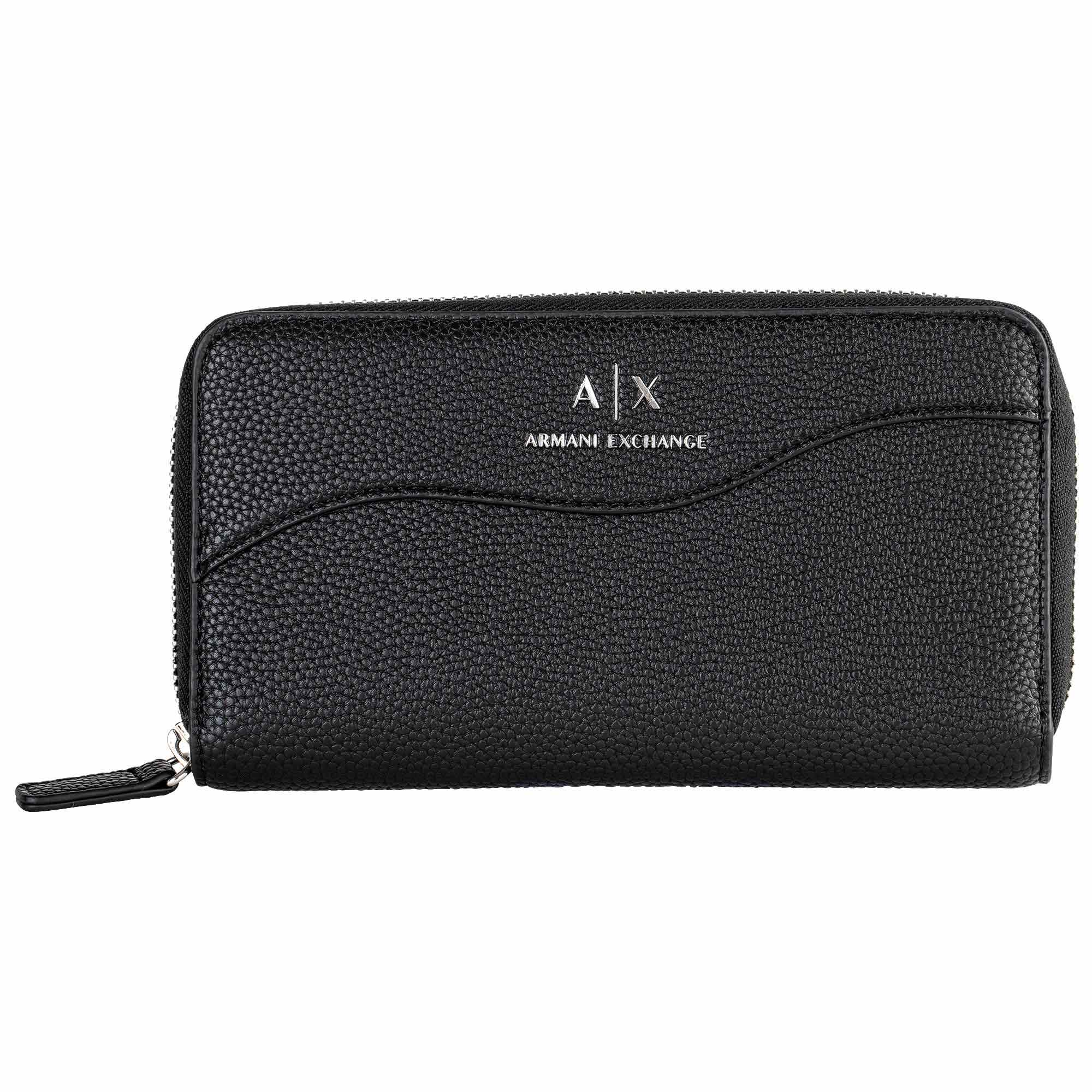 A|X ARMANI EXCHANGE Damen Geldbörse - Wave Zip Around, Logo, 10,5x18,5x2,5cm (HxBxT)