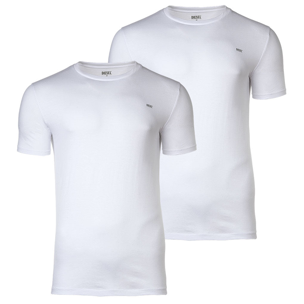 DIESEL Herren T-Shirt 2er Pack - UMTEE-RANDAL-TUBE, Rundhals, kurzarm, Logo