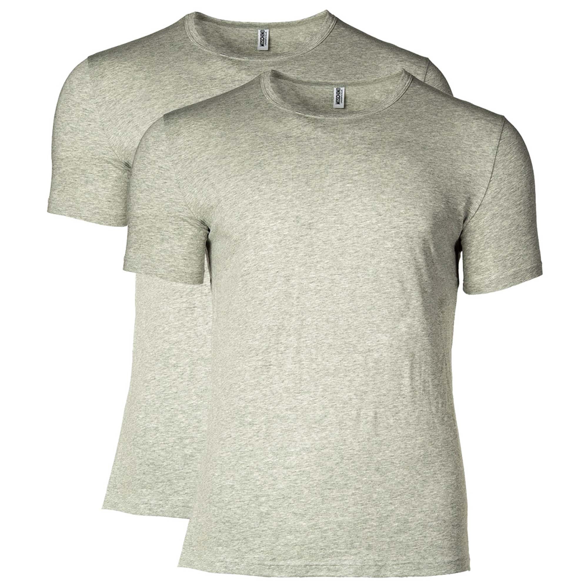 MOSCHINO Herren T-Shirt 2er Pack - Crew Neck, Rundhals, Stretch Cotton, uni