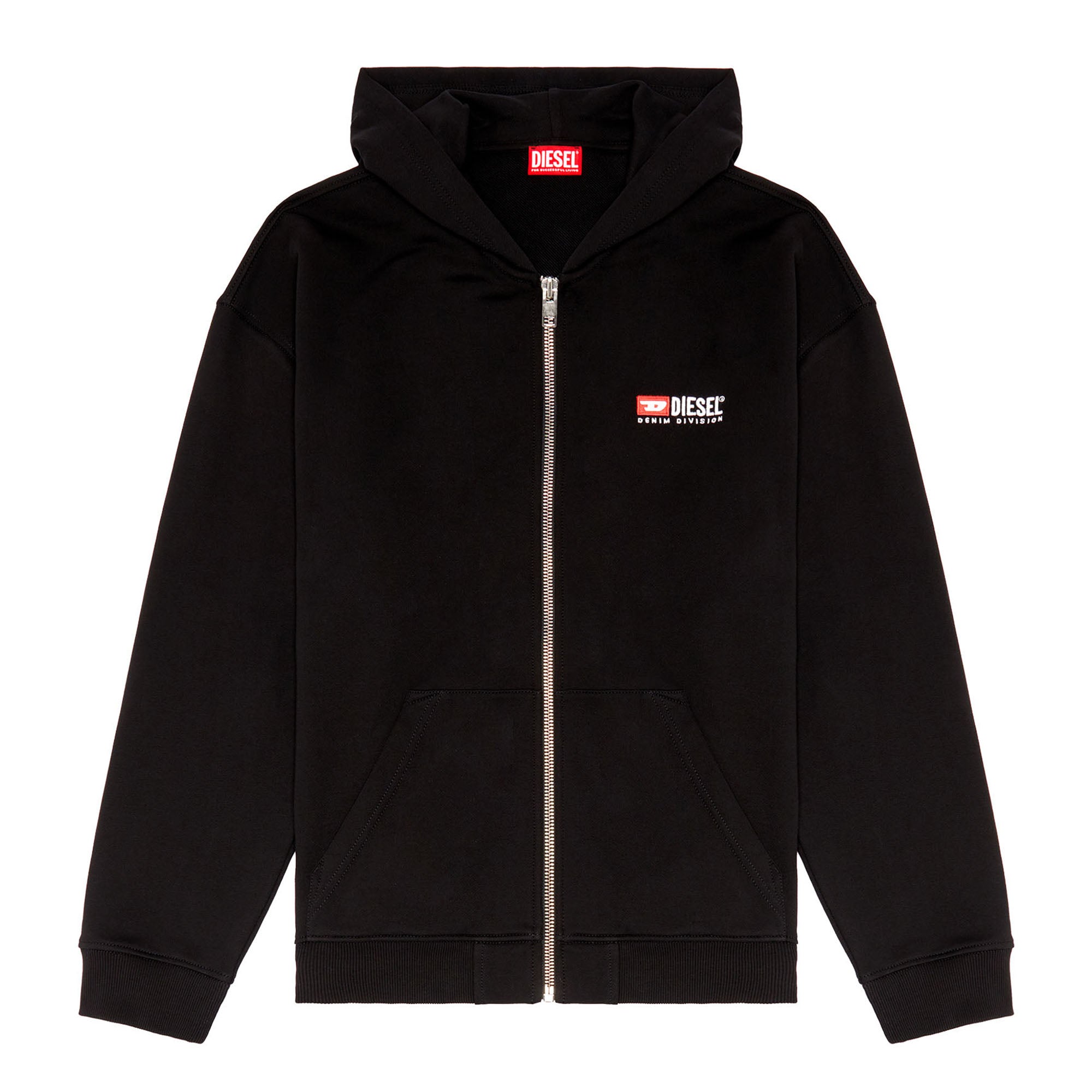DIESEL men's sweat jacket - S-BOXT-HOOD-ZIP-DIV SWEAT, hood, zip, cotton