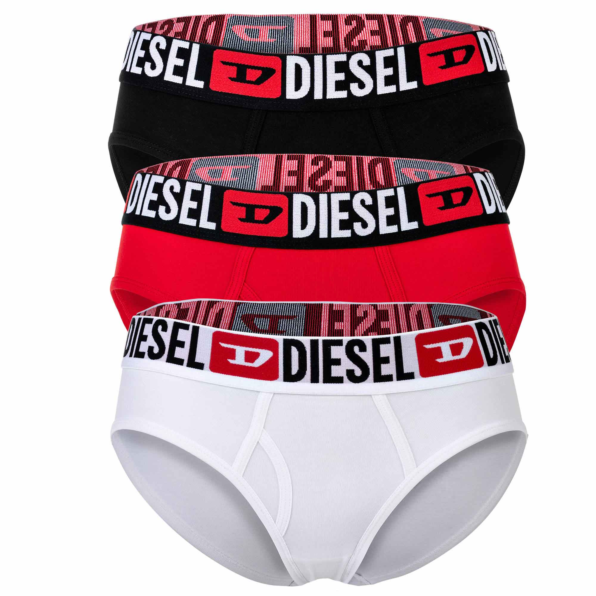 DIESEL Damen Slips, 3er Pack - OXY-D-CORE, Cotton Stretch, Logobund