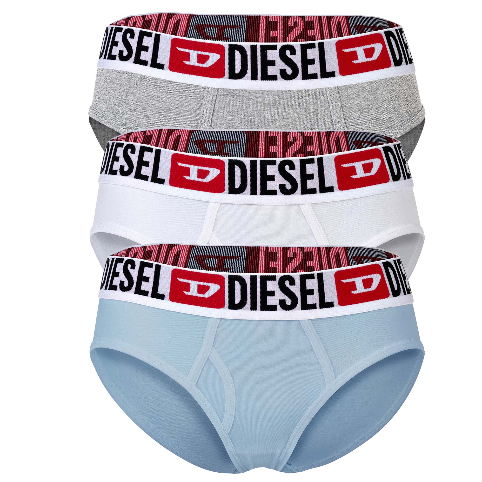 DIESEL Damen Slips, 3er Pack - OXY-D-CORE, Cotton Stretch, Logobund