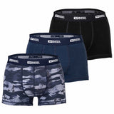DIESEL Herren Boxershorts, 3er Pack - DAMIEN-UTLT, Cotton Stretch, uni/gemustert