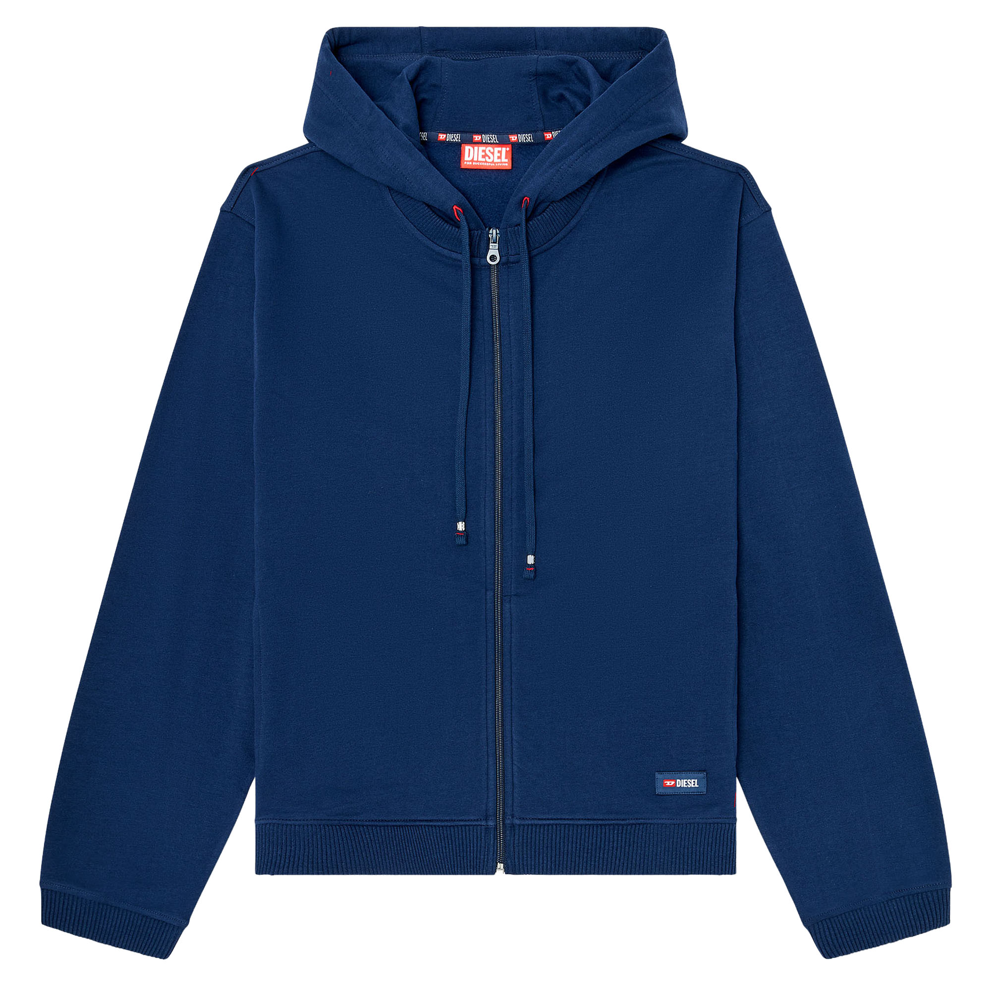 DIESEL Men's Hooded Sweat Jacket - JOY-D-CORE, Cotton, Solid Color