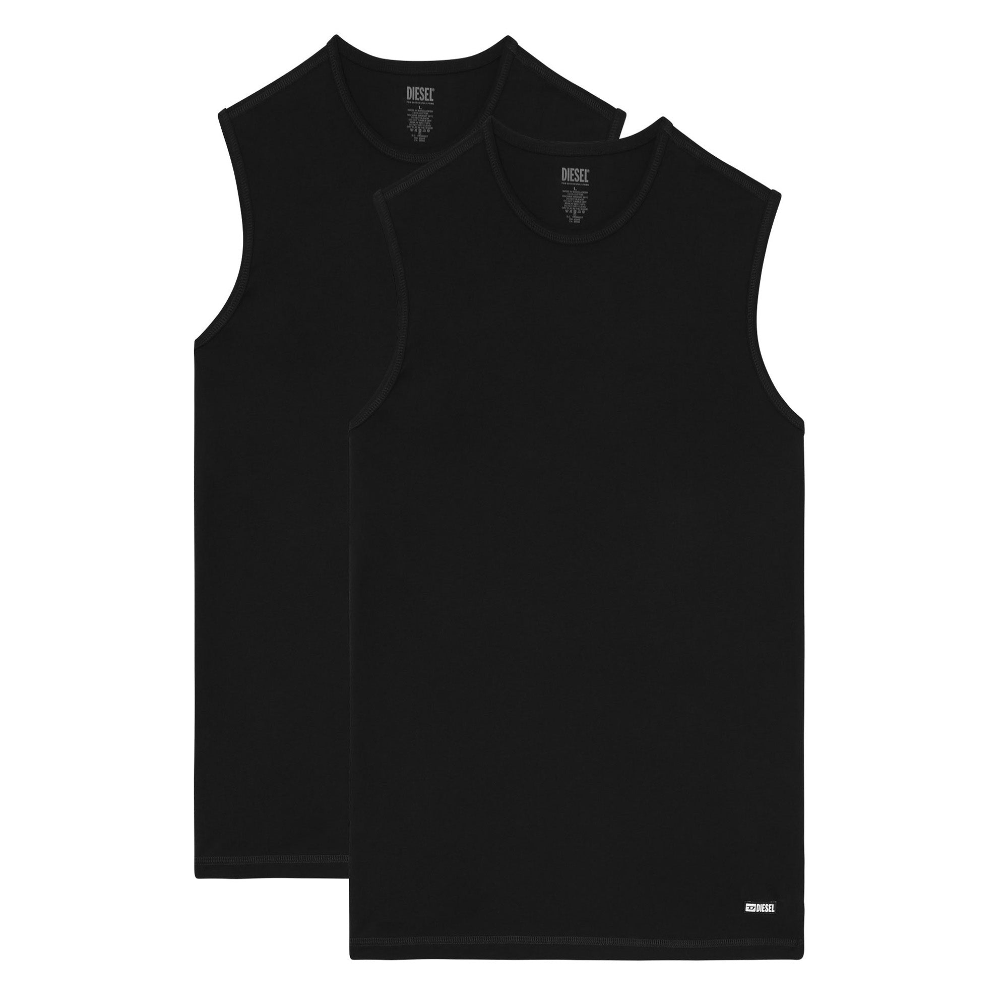 DIESEL Herren Tank Tops, 2er Pack - TIM-UTLT, Cotton Stretch, Unterhemd, Rundhals