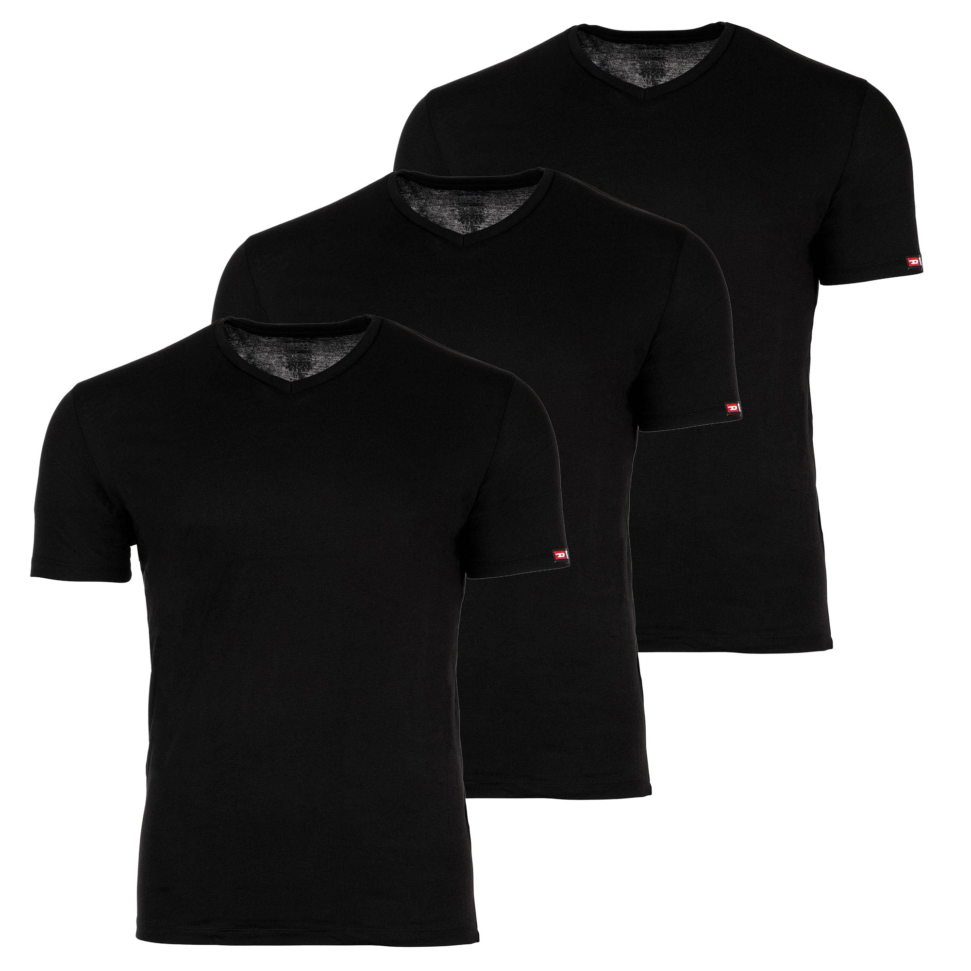 DIESEL Herren T-Shirt, 3er Pack - MICHAEL-D-CORE, Unterhemd, V-Neck, Kurzarm, Baumwolle