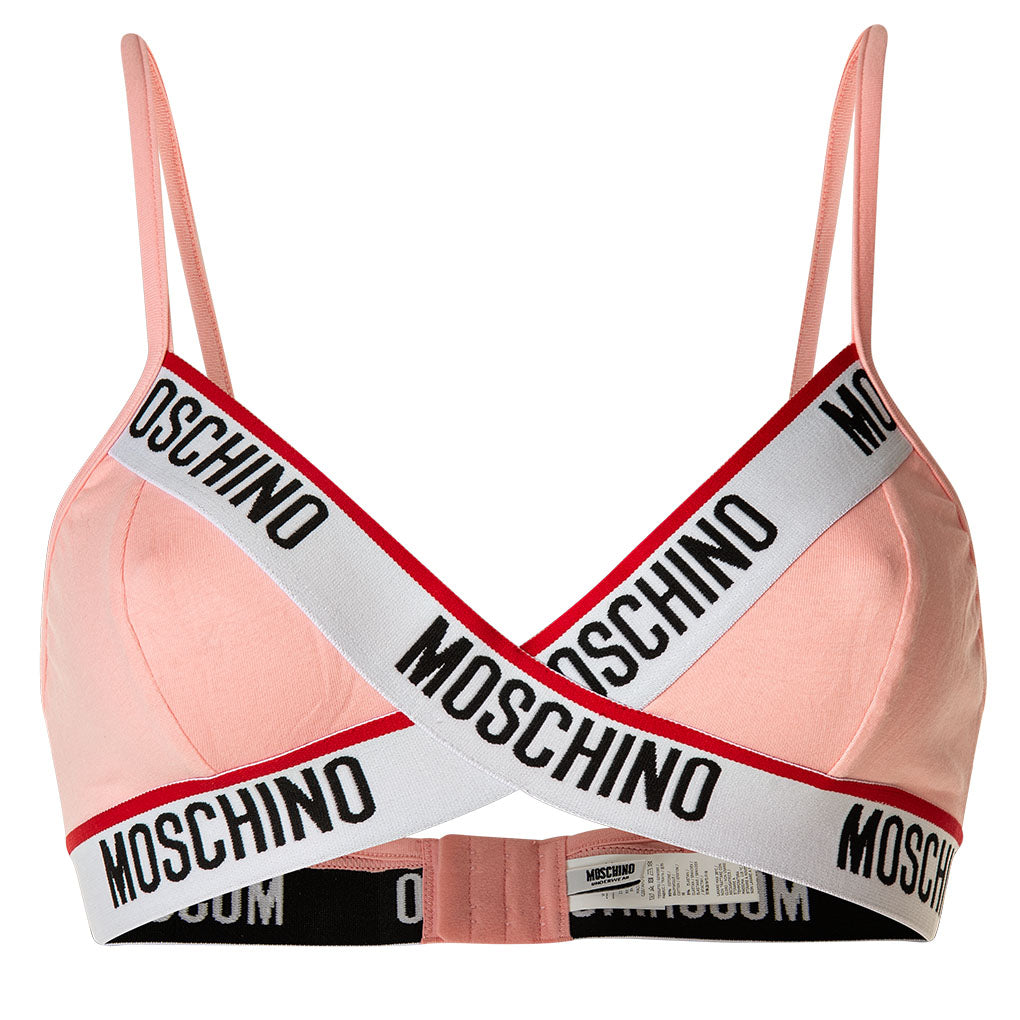 MOSCHINO Damen Bustier -  bügellos, Bra, BH, Logo, Stretch Cotton