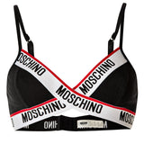 MOSCHINO Damen Bustier -  bügellos, Bra, BH, Logo, Stretch Cotton