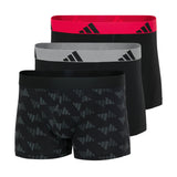 adidas Herren Boxershorts, 3er Pack - Trunks, Active Flex Cotton, Logo, einfarbig