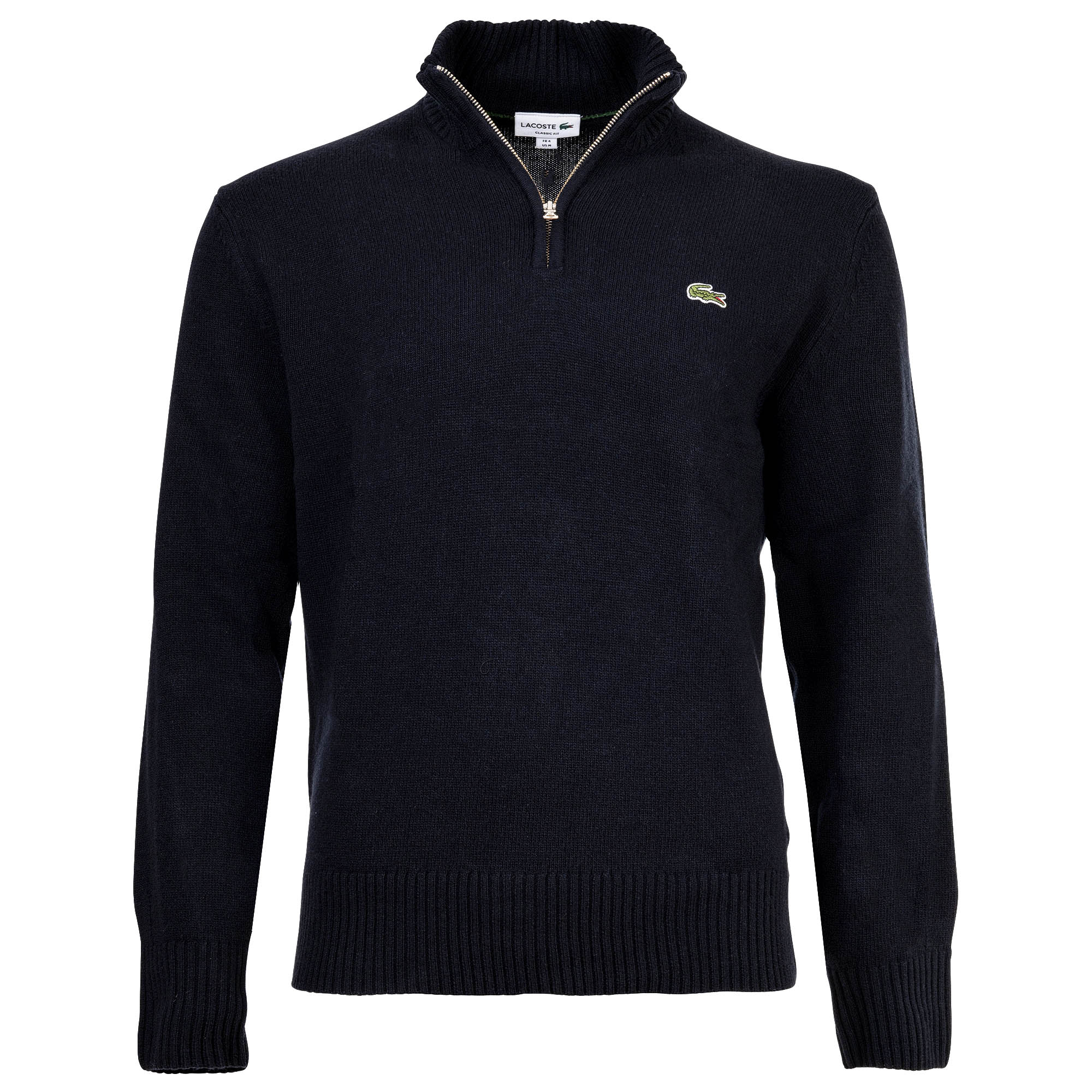 LACOSTE Men Sweater - Troyer Collar, Ribbed Knit, Wool